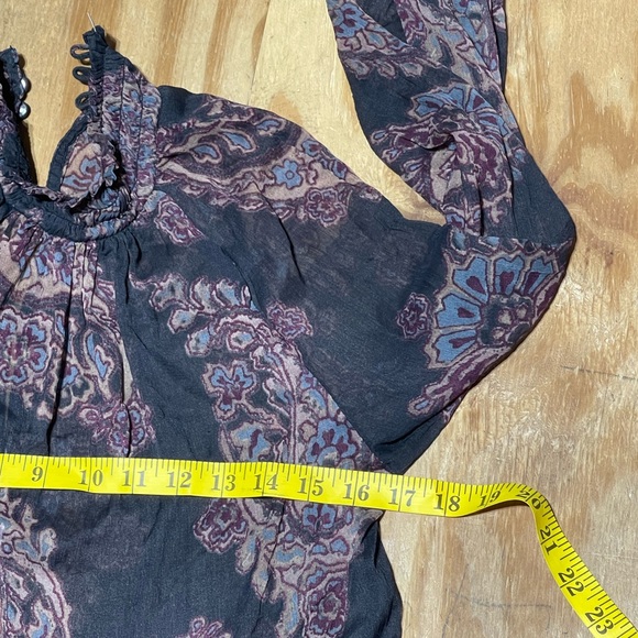 Free People Sheer Paisley Forget Me Not Moonstruck Bohemian Mini Dress XS @B4 - Picture 8 of 10